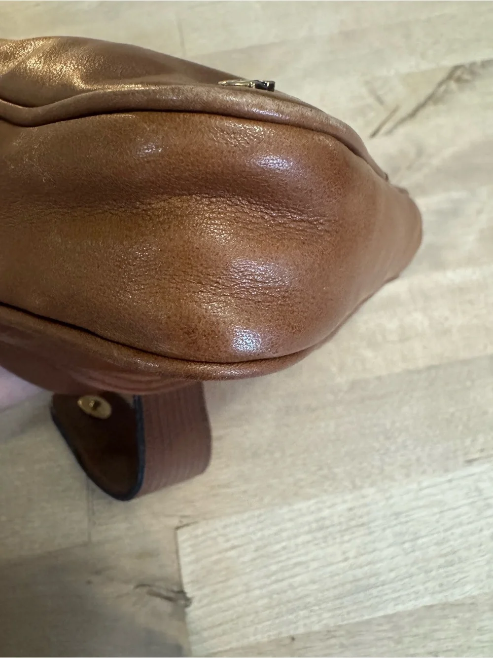 Etienne Aigner vintage Brown Leather Wristlet Clutch wallet makeup pouch